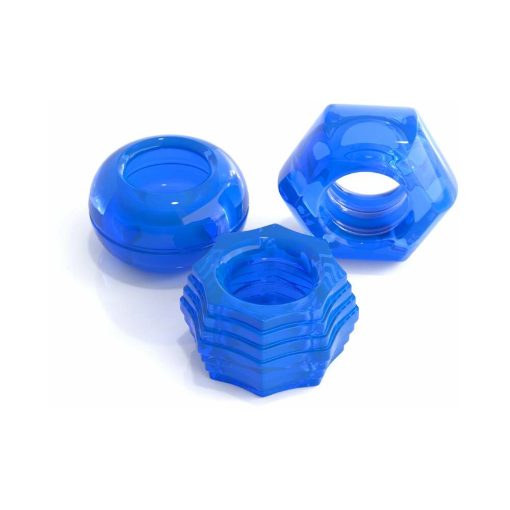 Classix 3-Piece Deluxe Cock Ring Set Blue - Image 2