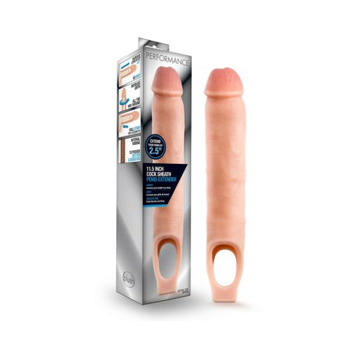 Performance 11.5 In. Cock Sheath Penis Extender Sling Beige