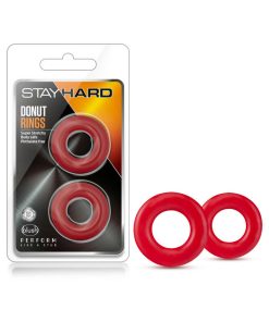 Stay Hard Donut Rings Cockring 2-Pack Red