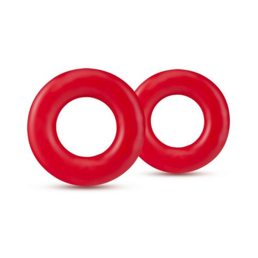 Stay Hard Donut Rings Cockring 2-Pack Red - Image 2