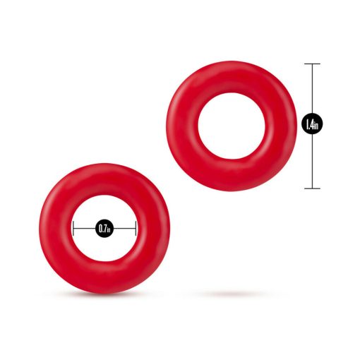 Stay Hard Donut Rings Cockring 2-Pack Red - Image 5