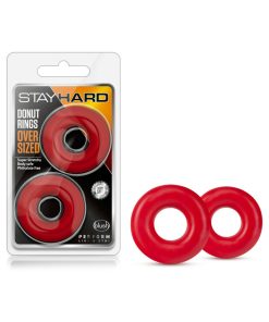 Stay Hard Donut Rings Oversized Cockring 2-Pack Red