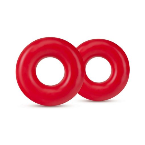 Stay Hard Donut Rings Oversized Cockring 2-Pack Red - Image 2