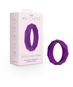 Wellness Geo Silicone Cockring Purple
