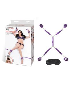 Lux Fetish 7-Piece Bed Spreader Playful Restraint System Purple