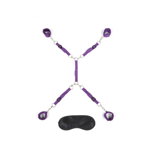 Lux Fetish 7-Piece Bed Spreader Playful Restraint System Purple - Image 2