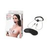 Lux Fetish Breathable Ball Gag With Adjustable Pressure Nipple Clamps