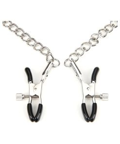 Lux Fetish Breathable Ball Gag With Adjustable Pressure Nipple Clamps