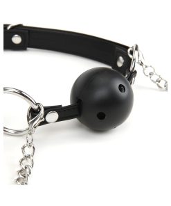 Lux Fetish Breathable Ball Gag With Adjustable Pressure Nipple Clamps