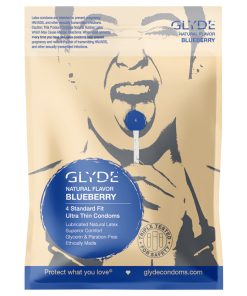 Glyde Ultra Natural Flavor Condom Blueberry 4Pk