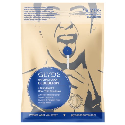 Glyde Ultra Natural Flavor Condom Blueberry 4Pk