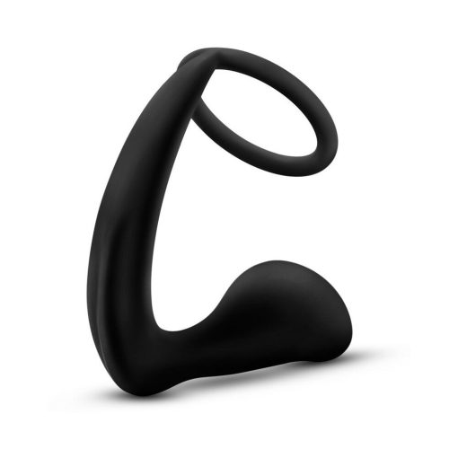 Anal Adventures Platinum Silicone Cock Ring Plug Black - Image 2