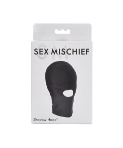 Sportsheets Sex & Mischief Shadow Hood Full-Head Mask With Open Mouth Black