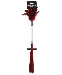 Sportsheets Sex & Mischief Shadow Feather Tickler Dual-Ended Flogger Burgundy