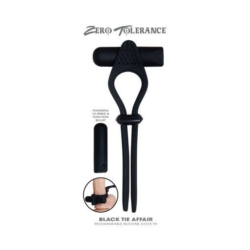 Zero Tolerance Black Tie Affair Rechargeable Silicone Cock Tie Cockring Black - Image 15