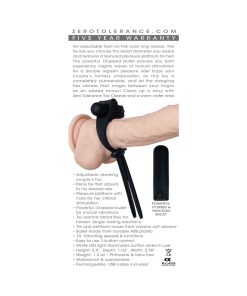 Zero Tolerance Black Tie Affair Rechargeable Silicone Cock Tie Cockring Black