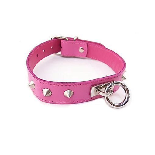 O-Ring Studded Thin Collar - Purple