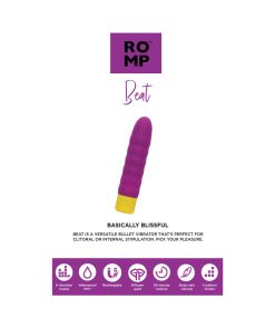 Romp Beat Rechargeable Silicone Bullet Vibrator Light Purple