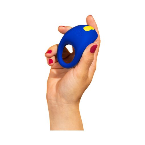 Romp Juke Rechargeable Silicone Vibrating Penis Ring Light Blue - Image 15