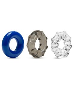 Stay Hard Triple Stretch Cockrings 3-Pack Assorted Colors
