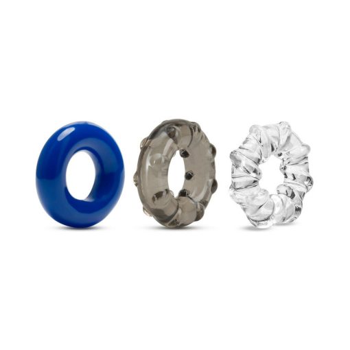 Stay Hard Triple Stretch Cockrings 3-Pack Assorted Colors - Image 4