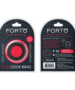 Forto F-12 Liquid Silicone Cockring 35Mm Black