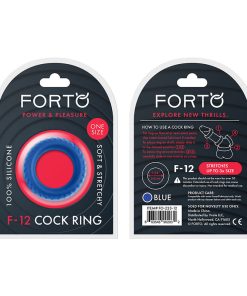 Forto F-12 Liquid Silicone Cockring 35Mm Blue