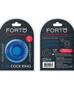 Forto F-33 Liquid Silicone Cockring Large Blue