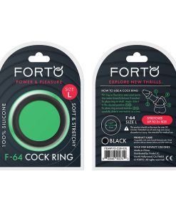 Forto F-64 Wide Liquid Silicone Cockring Large Black