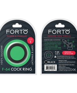 Forto F-64 Wide Liquid Silicone Cockring Small Black