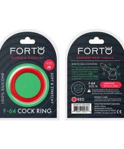 Forto F-64 Wide Liquid Silicone Cockring Medium Red