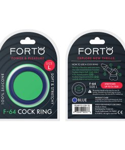 Forto F-64 Wide Liquid Silicone Cockring Large Blue