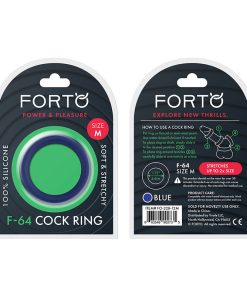 Forto F-64 Wide Liquid Silicone Cockring Medium Blue