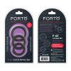 Forto F-61 3-Piece Silicone Cockring Set Black