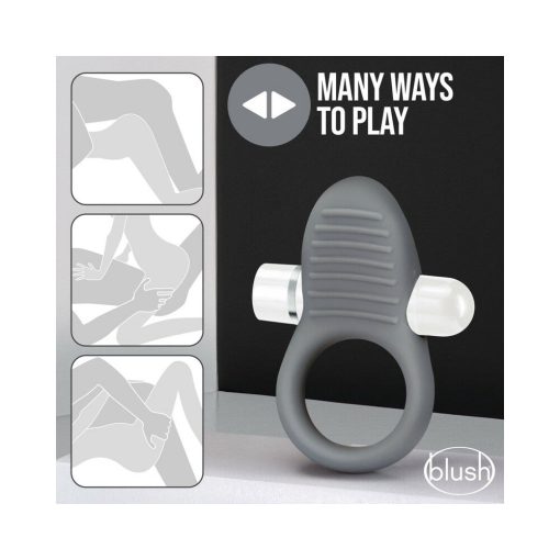 Noje C1.Ring Rechargeable Vibrating Silicone Cockring Slate - Image 3