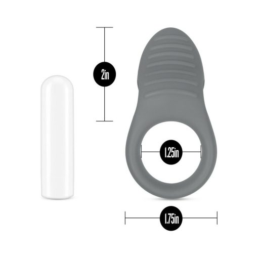 Noje C1.Ring Rechargeable Vibrating Silicone Cockring Slate - Image 9