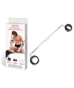 Lux Fetish Expandable Spreader Bar Set With Detachable Leatherette Cuffs