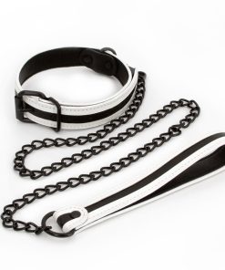 Glo Bondage Collar & Leash Green