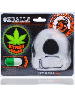 Oxballs Stash Cockring With Aluminum Capsule Insert Clear