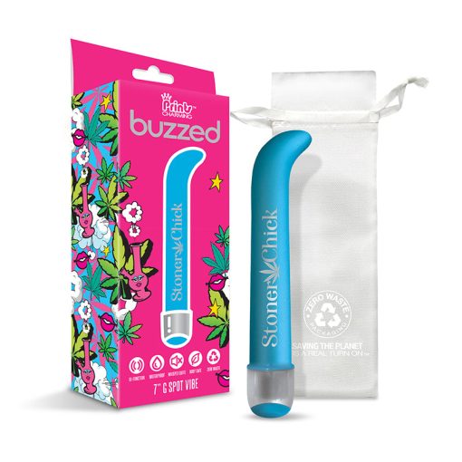 Blue 7-inch G-Spot Vibrator with Curved Tip – Quiet Waterproof Sex Toy for Women