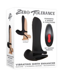 Zero Tolerance Vibrating Girth Enhancer Remote-Controlled Silicone Sheath Black