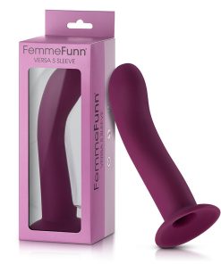 Femmefunn Versa S Sleeve Curved Silicone Sleeve With Suction Cup Dark Fuchsia