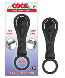 My Cockring Ribbed Shaft Cockring Black