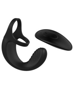 Zero Tolerance Vibrating Ball Cradle Rechargeable Remote-Controlled Silicone Cockring Black