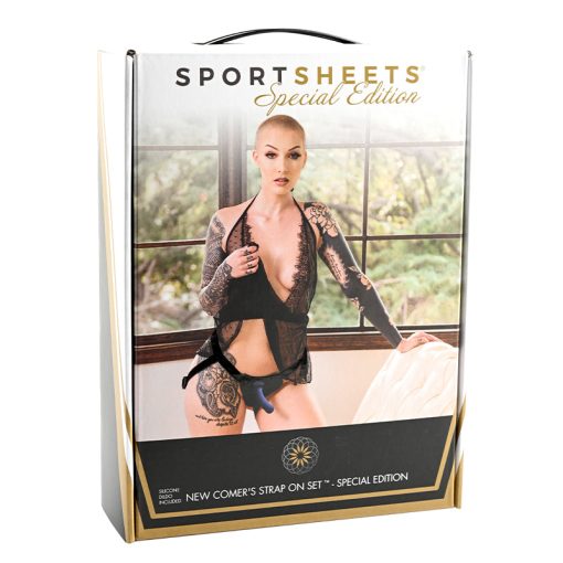 Sportsheets Special Edition New Comer'S Strap-On Set Harness & 5.25 In. Dildo Blue/Black