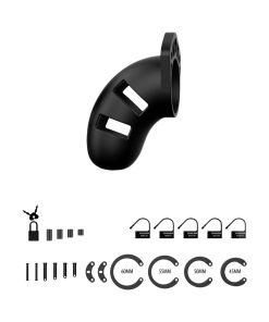 Shots Mancage Model 20 Adjustable 3.5 In. Silicone Chastity Cock Cage Black