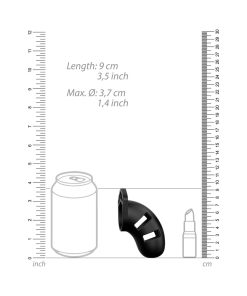 Shots Mancage Model 20 Adjustable 3.5 In. Silicone Chastity Cock Cage Black