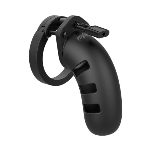 Shots Mancage Model 21 Adjustable 4.5 In. Silicone Chastity Cock Cage Black - Image 2