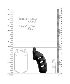 Shots Mancage Model 21 Adjustable 4.5 In. Silicone Chastity Cock Cage Black