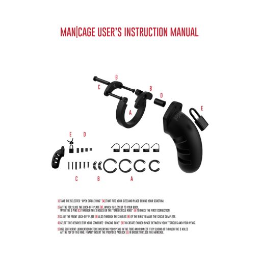 Shots Mancage Model 21 Adjustable 4.5 In. Silicone Chastity Cock Cage Black - Image 6